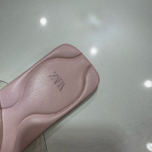 Zara Pink Minimalist Sandals Square Toe - Picture 4 of 4